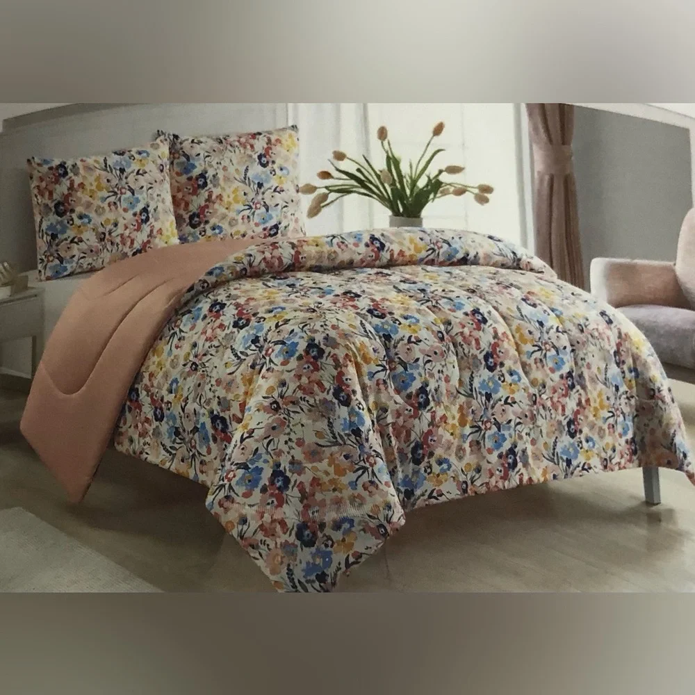 Bloomwater Floral Comforter 3pcs Set - Multicolor (Full/Queen)